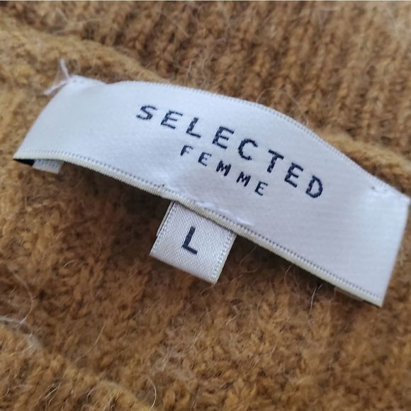 Selected Femme Wool Blend Boatneck Sweater Large - Picture 2 of 7